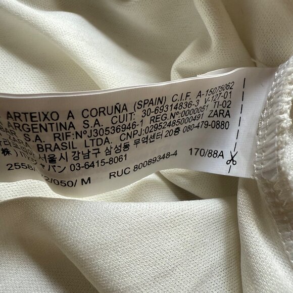 Zara Size M Beige & Gray Tie Dye Printed Tulle Ruched One Shoulder Maxi Dress - Picture 10 of 16